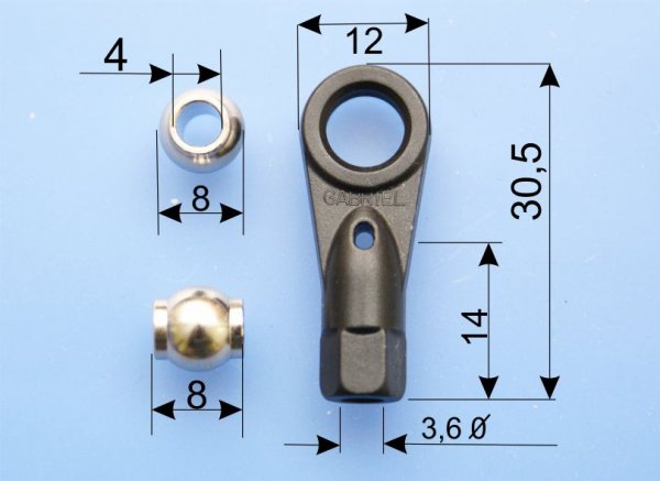 Magnetisches Kugelgelenk mit Gewindezapfen Ø 8 mm - 25 mm